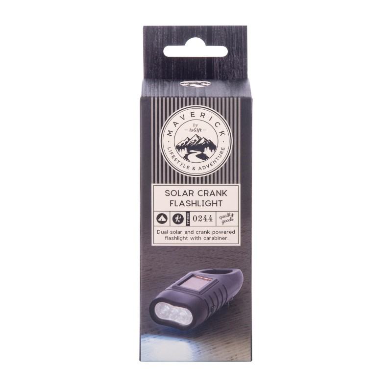 Dual Solar and Crank Powered Flashlight