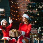 Mother Child Enjoying Christmas Decorations