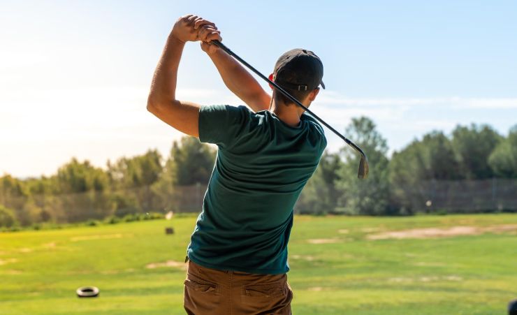 Dad Playing Golf Driving