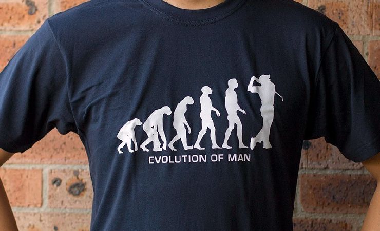 Evolution Of Man Golfing T Shirt