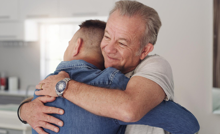 Father Son Hugging Happy