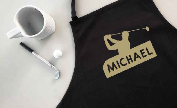 Personalised Man Golfing Apron