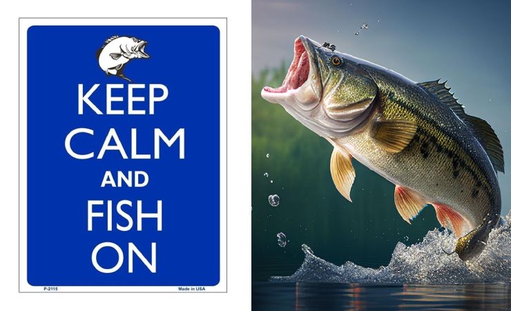 Keep Calm Fish On Tin Sign