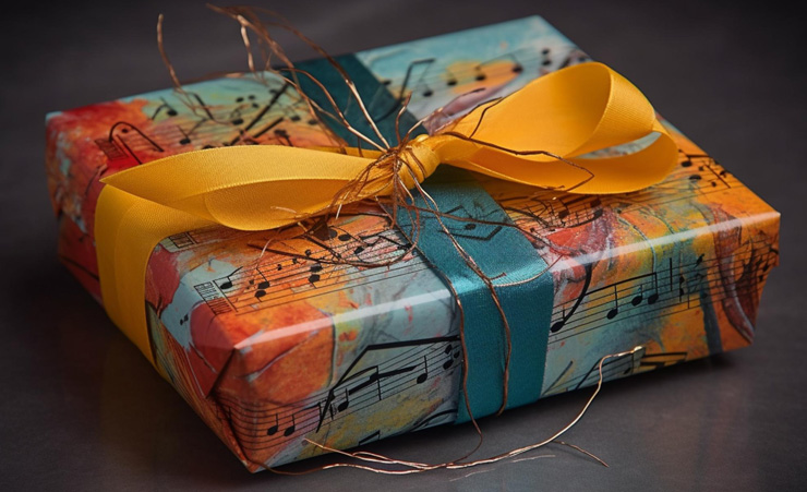 Present Wrapped In Musical Notes