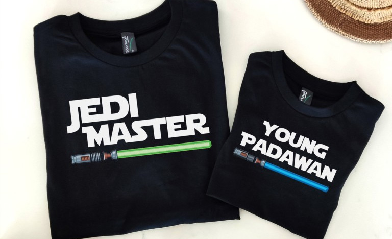 Jedi Master Young Padawan Matching T Shirt