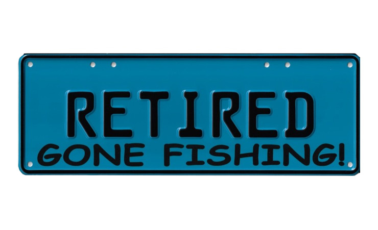 Retired Gone Fishing Novelty Number Plate
