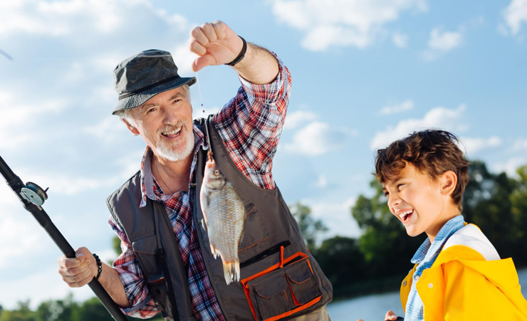 Fishing With Grandad And Grandson