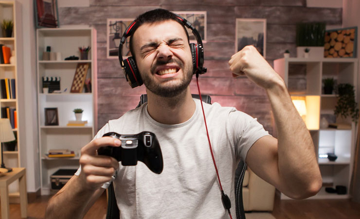 Gamer Celebrating Victory