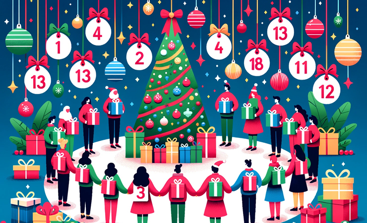 12 Days Of Christmas Gift Exchange Vector 1