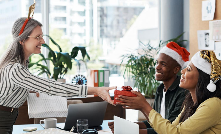 Boss Giving Gifts On Christmas