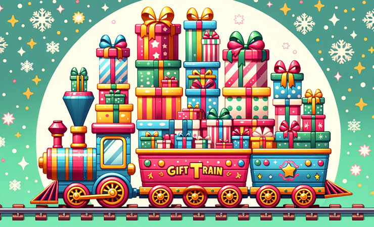 Gift Train Vector Illustration 1
