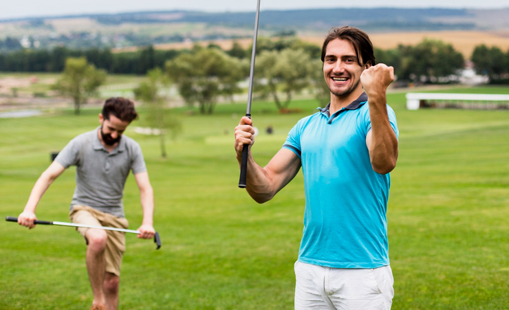 Golfers Happy And Sad