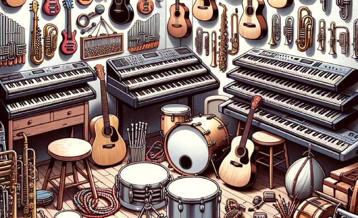 Illustration Musical Instruments Everywhere