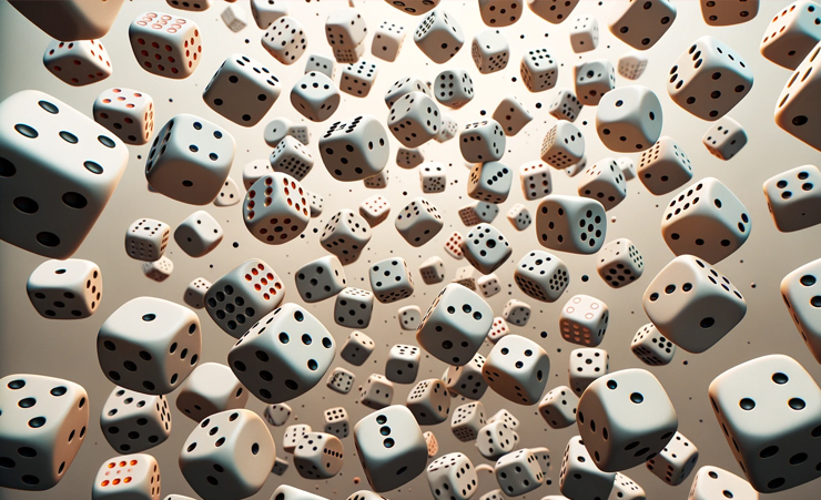 Lots Of Dice Falling From Sky 1