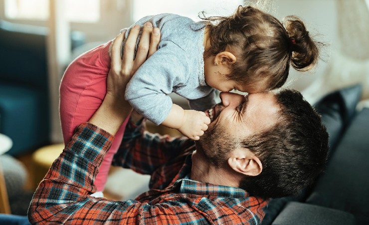 Father And Baby Daughter Happy