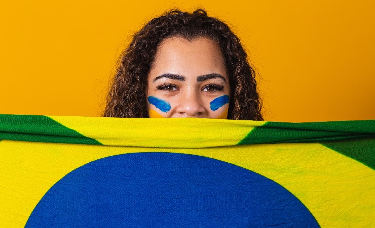 Brazil Flag With Mother