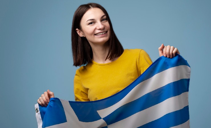 Greek Woman Flag