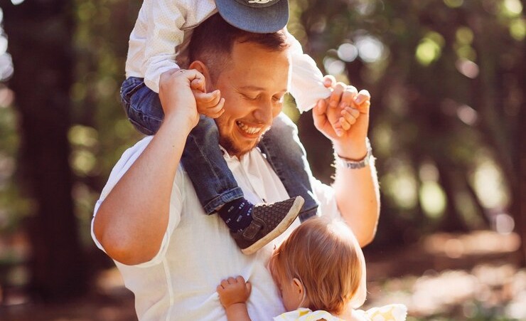 Fatherhood Dad Holding Kids
