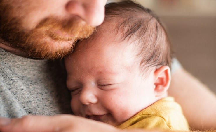 First Fathers Day With Baby Smiling