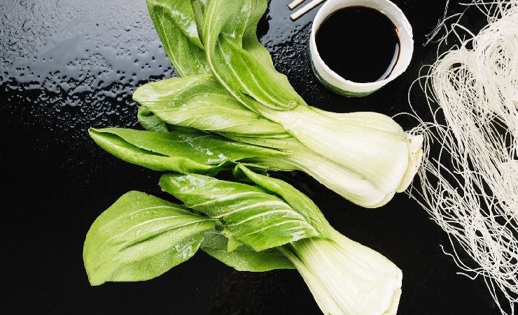 bok choy flat lay
