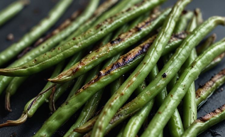 char grilled green long beans