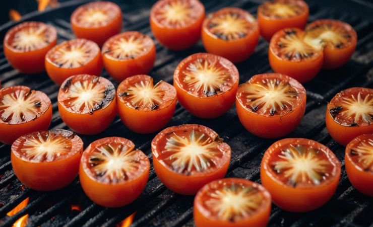 cherry tomatoes close up grilled