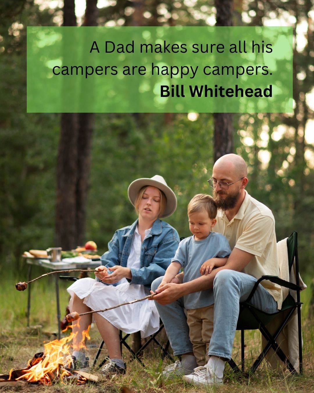 Dad Camping Wiht Family