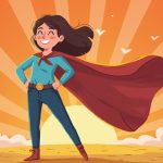cartoon image of a super mum