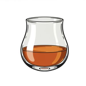 Tulip shape with a solid base, wider mouth for easy sipping