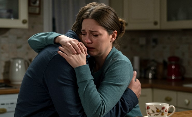 Sad People Grieving Death Of Mother