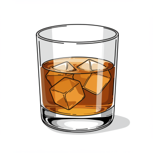 Low and wide with a thick, heavy base—the classic whiskey movie glass