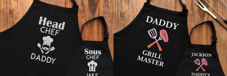 Matching Aprons For Dad Child