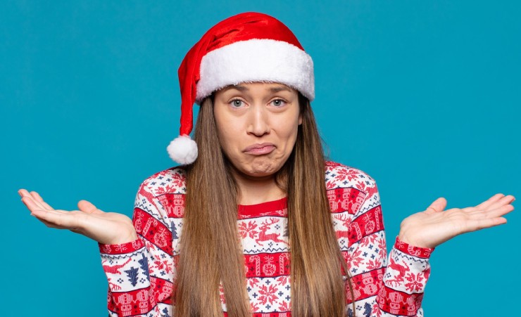 Woman Confused Christmas Outfit