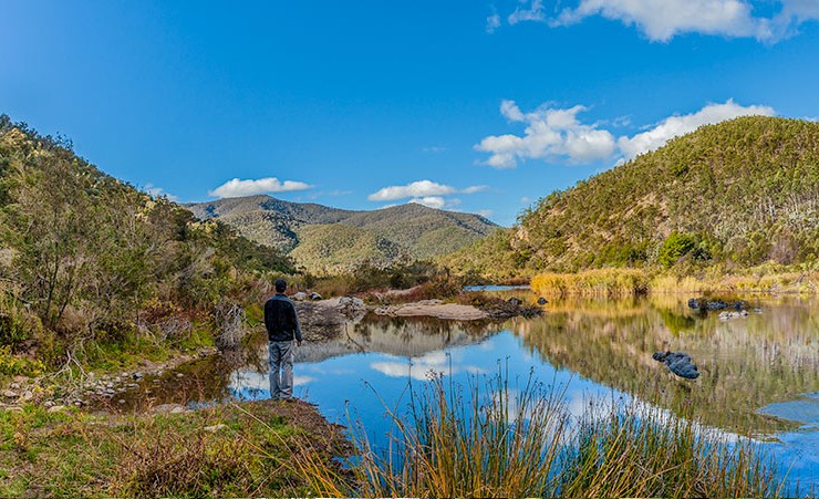 The alpine boardwalk approaching Mount Kosciuszko summit, Kosciuszko National Park, NSW
