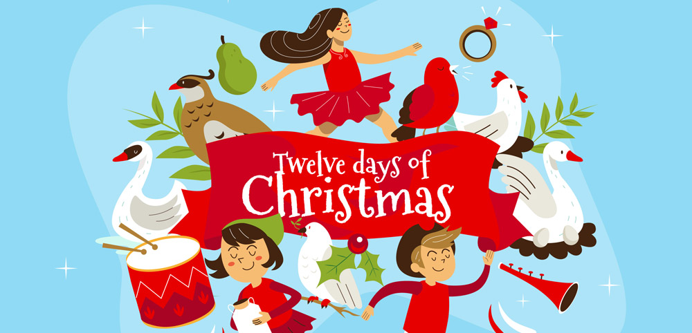 12 days of Christmas vector graphics