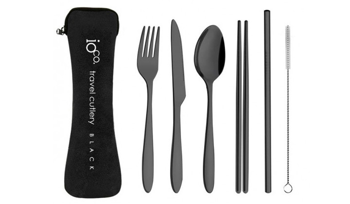 Reuseable Stainless Steel Travel Cutlery Set Of 6 Black