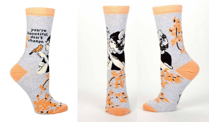You're Beautiful. Don't Change Ladies Crew Socks