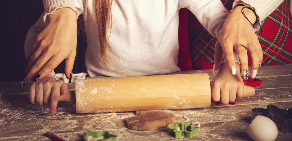 Mother & Daughter Baking Something