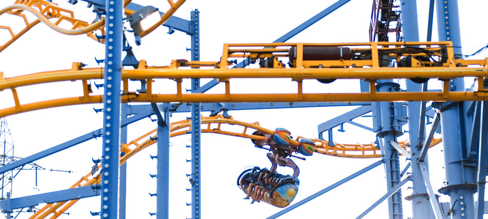 roller coaster at amusement park