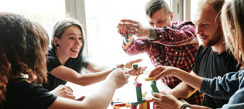 playing board games with family