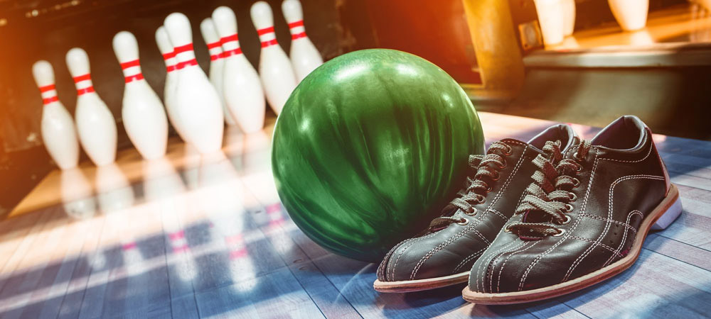 ten pin bowling with shoes