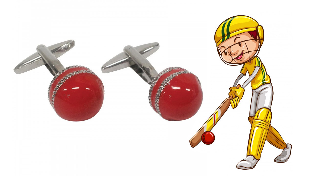 Cricket Ball Cufflinks With Box
