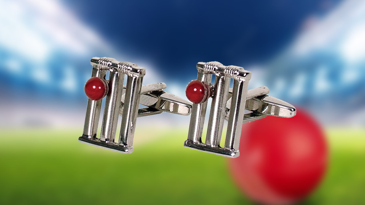 Cricket Stump Cufflinks With Box