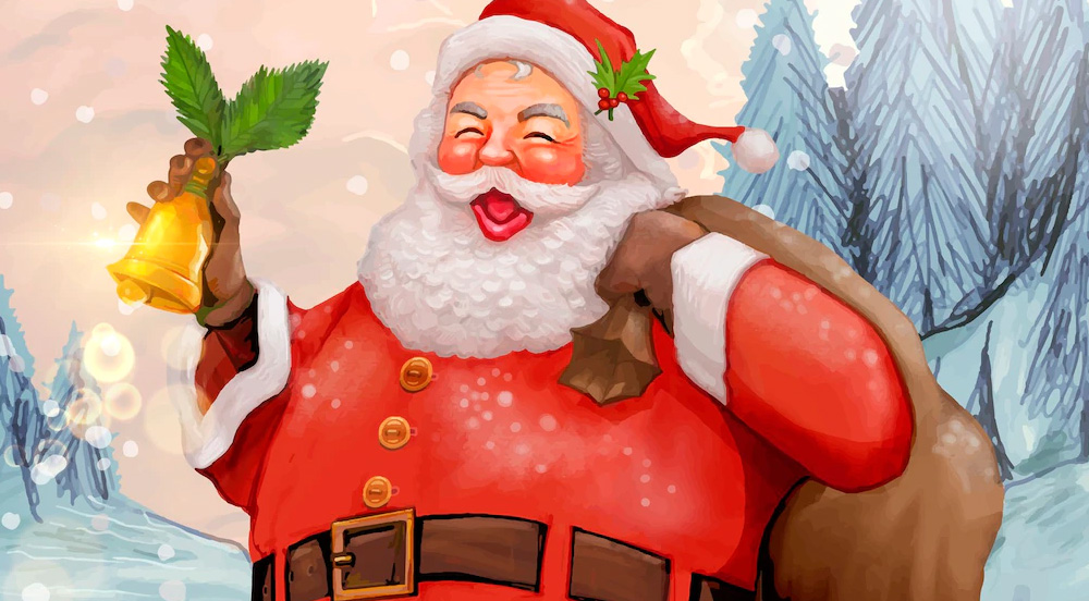 Illustration of Santa Claus in Red Outfit